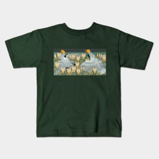 Fighting Cockatoos - Vintage Art Nouveau Design Kids T-Shirt